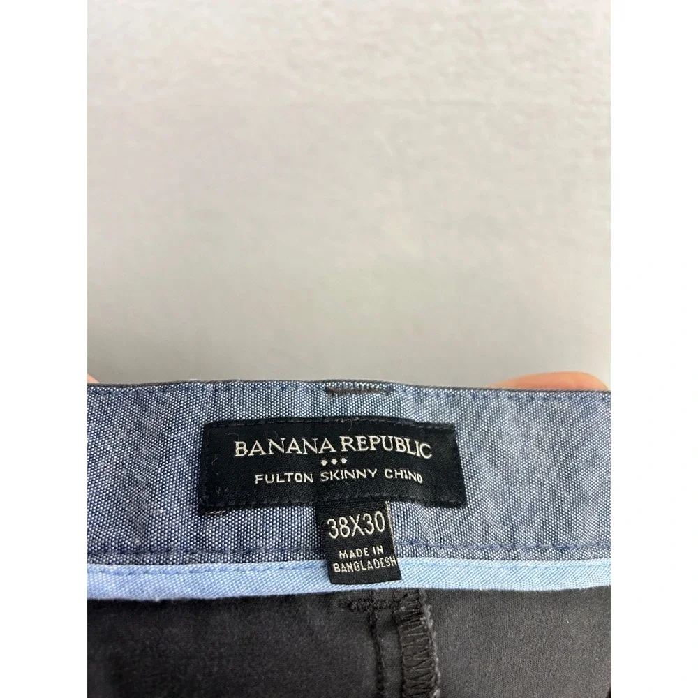 Banana Republic Fulton Skinny Chino Pants‎ Men Charcoal Gray Size 38x30